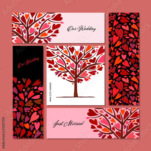 Love tree, heart shape. Concept art for wedding, valentine. Creative ideas fo...