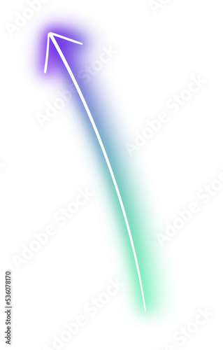Neon light line arrow doodle green purple © Bombdesign
