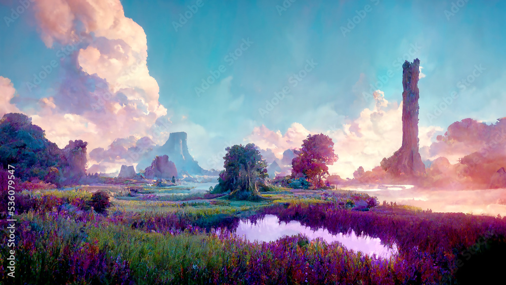 fantasy landscape metaverse virtual space virtual reality