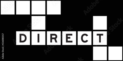 Alphabet letter in word direct on crossword puzzle background
