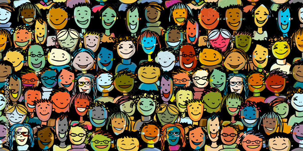 Group of people, community. Social network. Team of employees. Seamless pattern background for your design. Vector illustration Group of people, community. Social network. Team of employees. Seamless pattern background for your design. Vector illustration