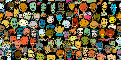 Group of people, community. Social network. Team of employees. Seamless patte...
