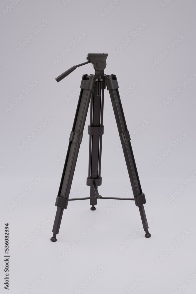 3D illustration, tripod ,gray background, 3d rendering 3D illustration, tripod ,gray background, 3d rendering