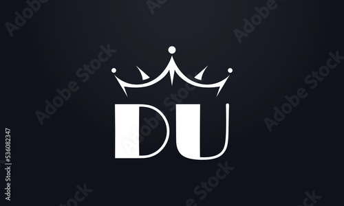 King crown logo design vector and extra bold queen symbol
