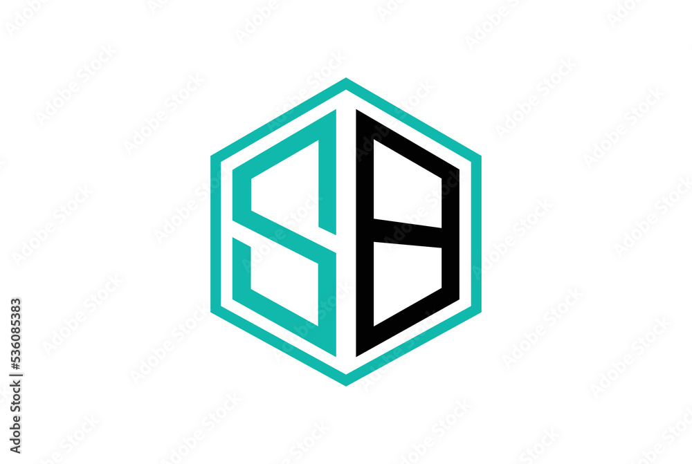 SB logo with hexagon shape, marketing logo