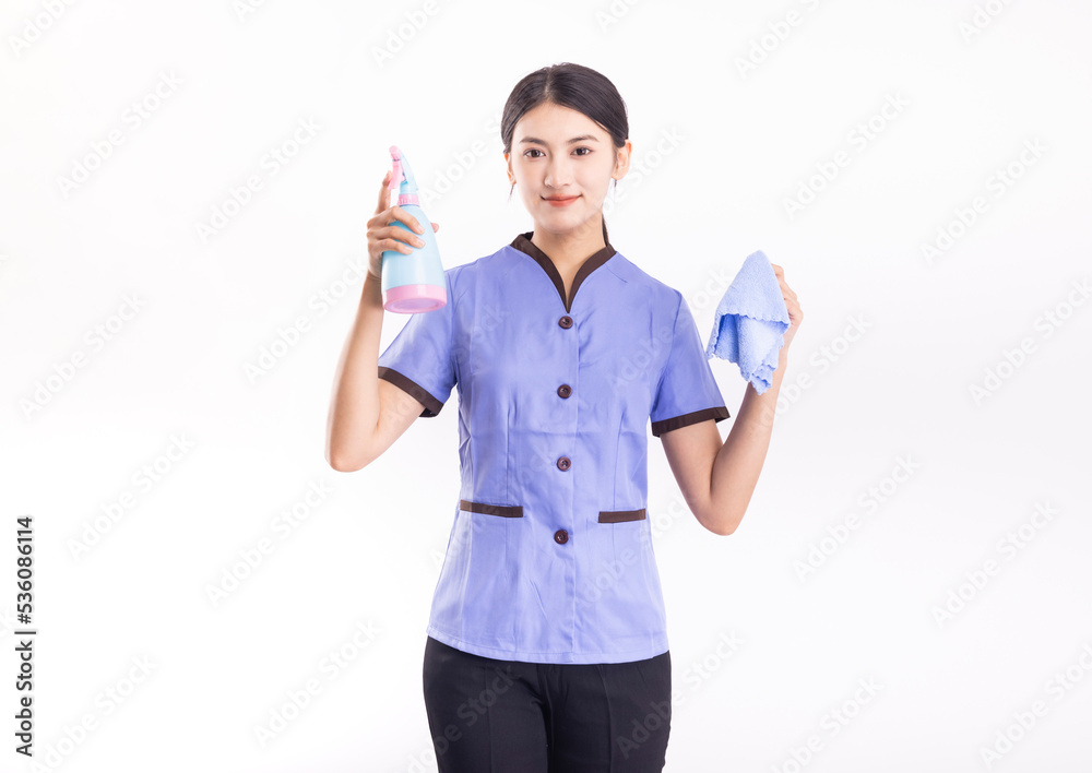 Domestic help on a white background Domestic help on a white background