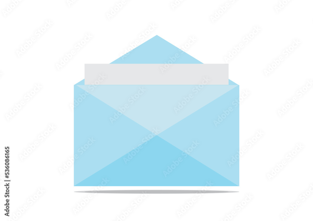 blue envelope icon design with shadow on white background blue envelope icon design with shadow on white background