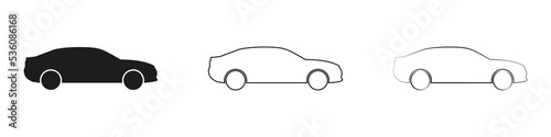 Silhouettes of cars. Vector car icon in linear style. Vector illustration eps10
