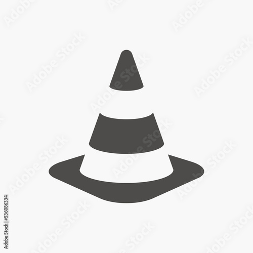 Traffic cone icon vector isolated. Transportation, safety, construction, road cone for danger warning sign symbol