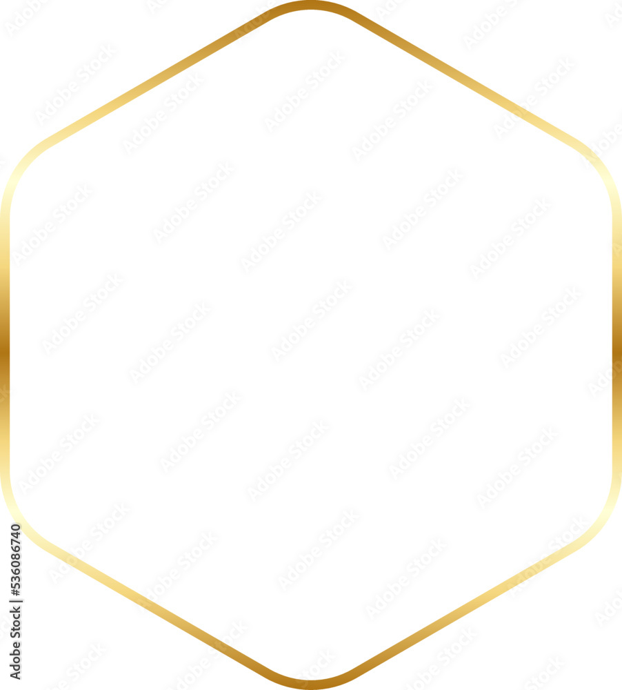 Round Hexagonal Gold Border Frame Vector Round Hexagonal Gold Border Frame Vector