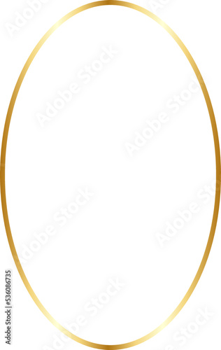 Oval Gold Border Frame Vector