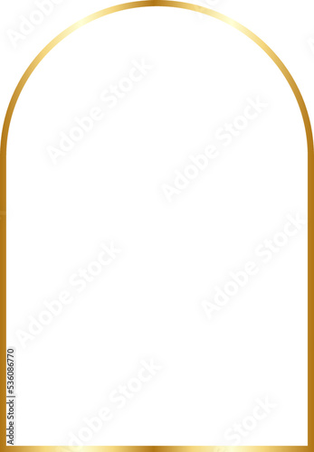 Semi Oblong Gold Border Frame Vector
