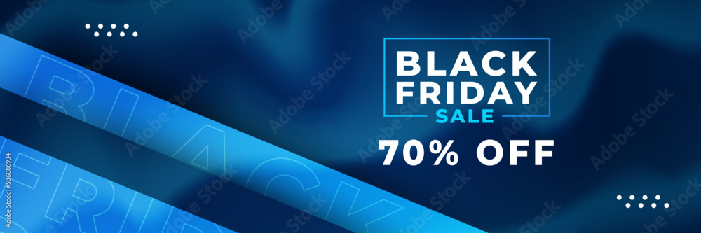 Black Friday sale design template with blueish theme. Design template for Black Friday sale banner. Blue black Friday discount with with place for text and price tag. Vector illustration.