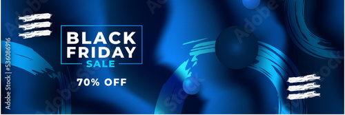 Black Friday sale design template with blueish theme. Design template for Black Friday sale banner. Blue black Friday discount with with place for text and price tag. Vector illustration.
