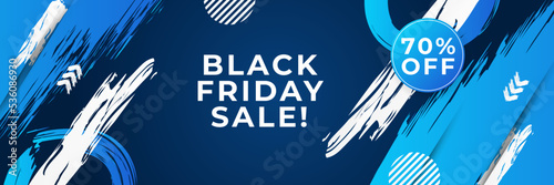 Black Friday sale design template with blueish theme. Design template for Black Friday sale banner. Blue black Friday discount with with place for text and price tag. Vector illustration.