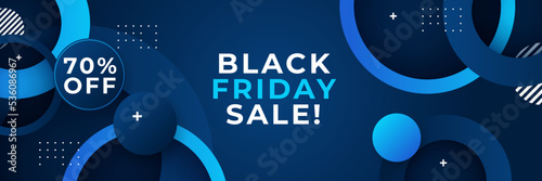 Black Friday sale design template with blueish theme. Design template for Black Friday sale banner. Blue black Friday discount with with place for text and price tag. Vector illustration.