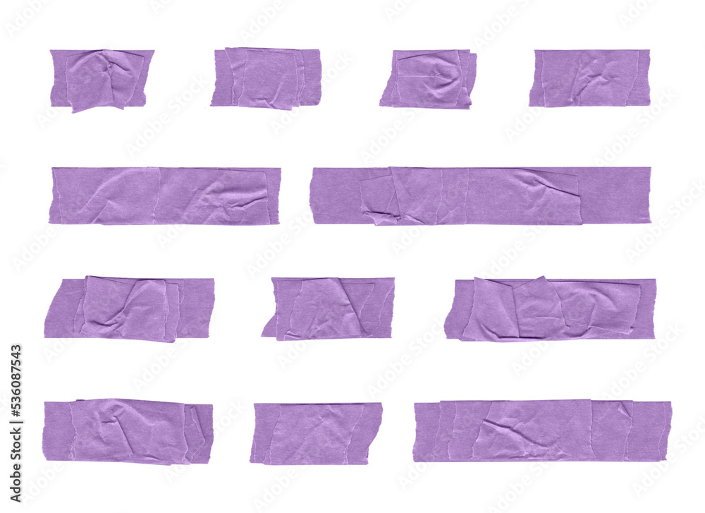 adhesive tape strips on transparent background, extracted, png