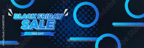 Black Friday sale design template with blueish theme. Design template for Black Friday sale banner. Blue black Friday discount with with place for text and price tag. Vector illustration.