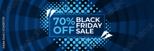 Black Friday sale design template with blueish theme. Design template for Black Friday sale banner. Blue black Friday discount with with place for text and price tag. Vector illustration.