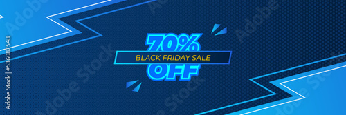 Black Friday sale design template with blueish theme. Design template for Black Friday sale banner. Blue black Friday discount with with place for text and price tag. Vector illustration.