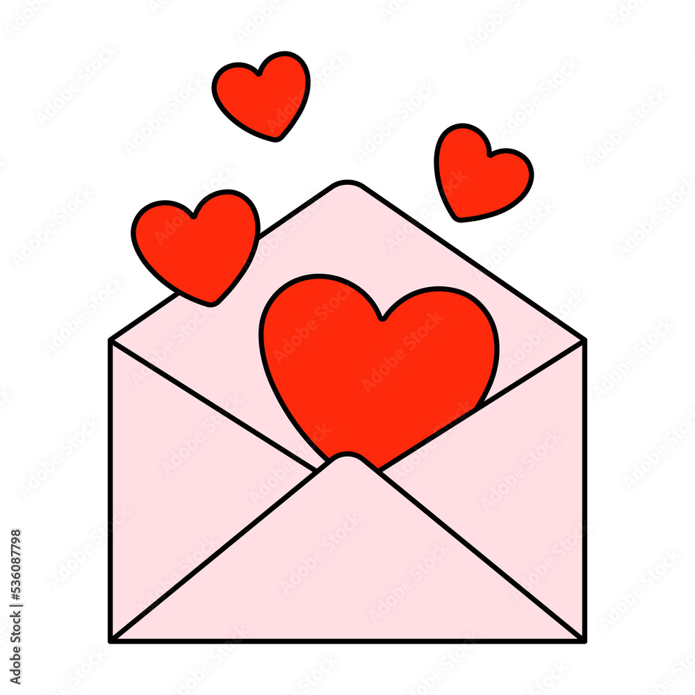 Envelope Valentine's day Filled Clipart, Love Envelope Valentine's day Filled Clipart, Love