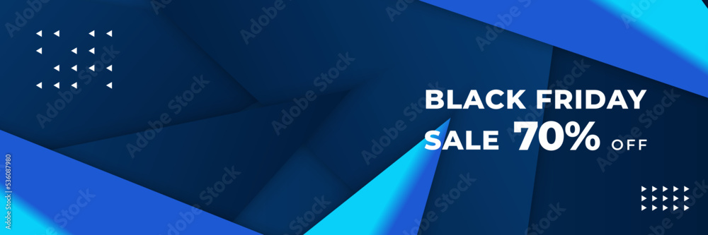 Obraz premium Black Friday sale design template with blueish theme. Design template for Black Friday sale banner. Blue black Friday discount with with place for text and price tag. Vector illustration.