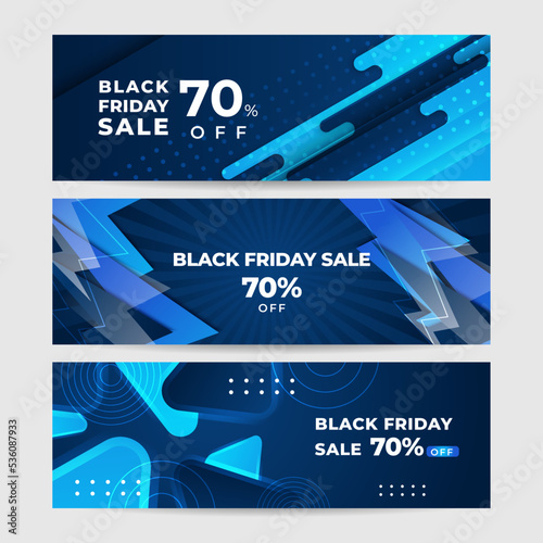 Black Friday sale design template with blueish theme. Design template for Black Friday sale banner. Blue black Friday discount with with place for text and price tag. Vector illustration.