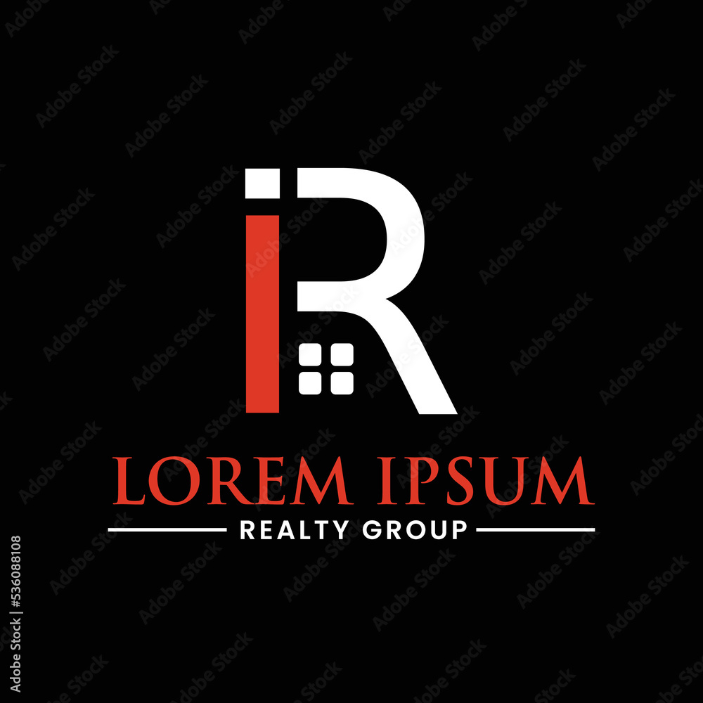 IR Initial logo Lettering Vector