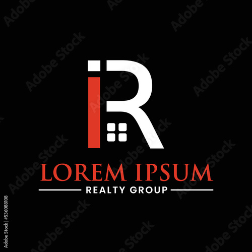 IR Initial logo Lettering Vector