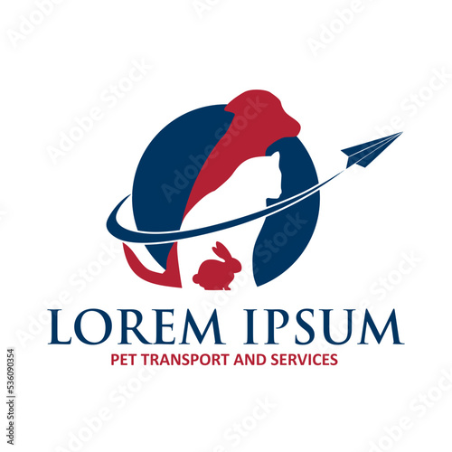 Pet transport services logo vector