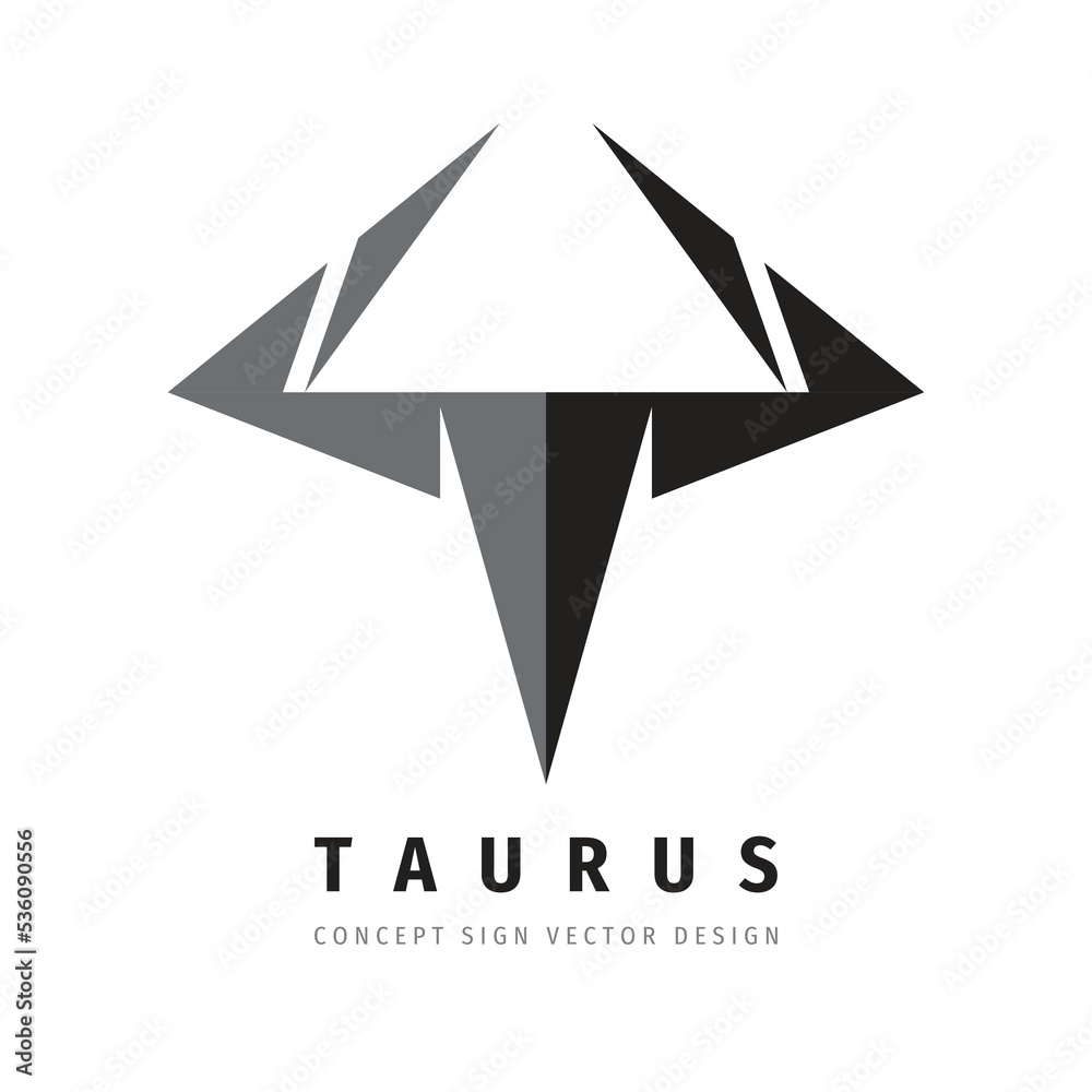 Abstract taurus vector logo template concept illustration. Buffalo logo sign. Bull head icon. Graphic design element. Abstract taurus vector logo template concept illustration. Buffalo logo sign. Bull head icon. Graphic design element.