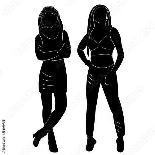women black silhouette isolated vector