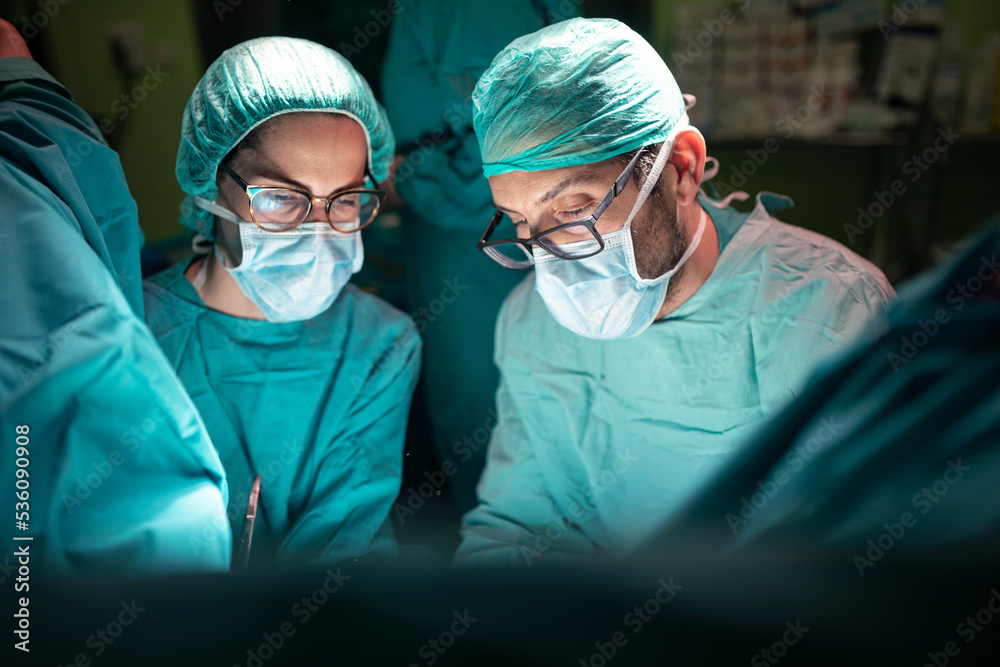 Surgeon and assistant preparing tools Surgeon and assistant preparing tools