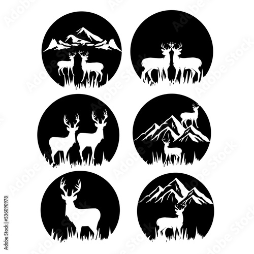 Christmas deer silhoutee design