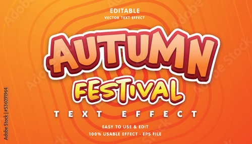 autumn festival editable text effect with modern and simple style, usable for logo or campaign title