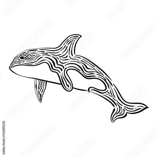 dolphin black black stripes silhouette of a fish