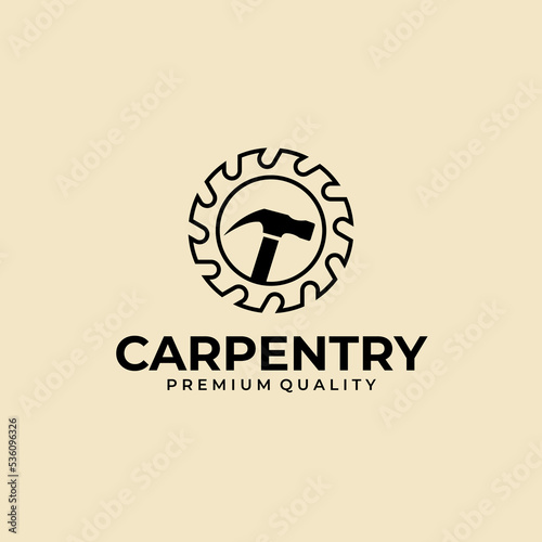 Vector logo badge of  Carpentry services template design