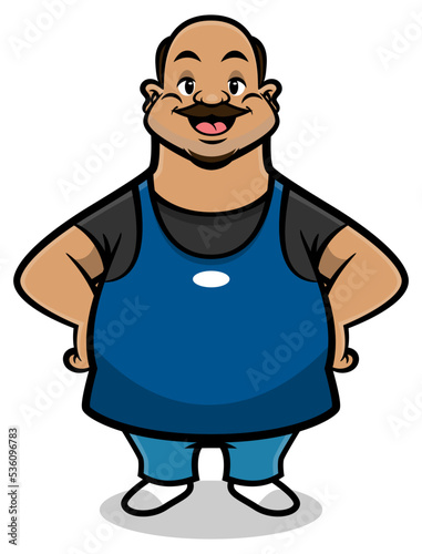 Cartoon illustration of Man wearing apron and get ready to work, best for sticker, logo, and mascot with small business themes