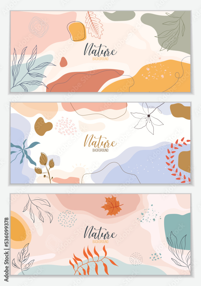Creative hard paint cover design backgrounds vector set. Minimal trendy style organic shapes pattern with copy space for text design for invitation, Party card,Social Highlight Covers and stories page