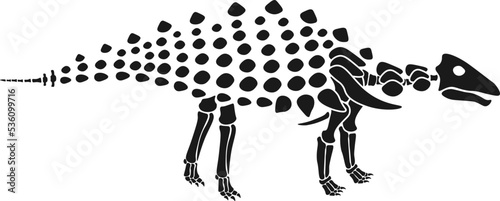 Silvisaurus Dinosaur skeleton Prehistoric Animal. Vector illustration