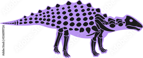 Silvisaurus Dinosaur skeleton Prehistoric Animal. Vector illustration
