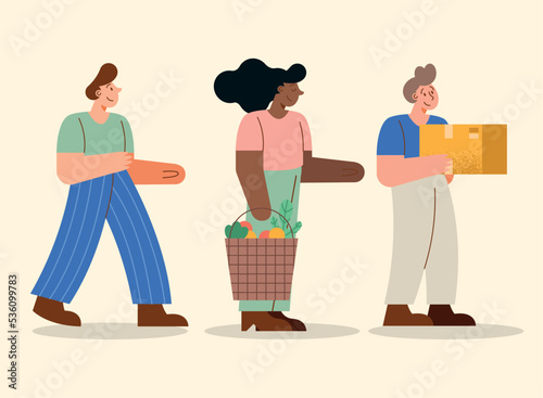 three persons shopping