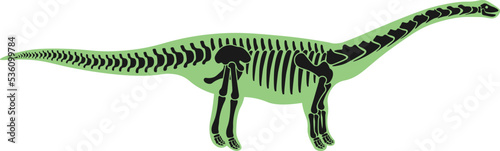 Lirainosaurus Dinosaur skeleton Prehistoric Animal. Vector illustration