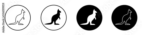 Kangaroo vector icon set isolated on white background. Collection of camel silhouette flat illustrations.