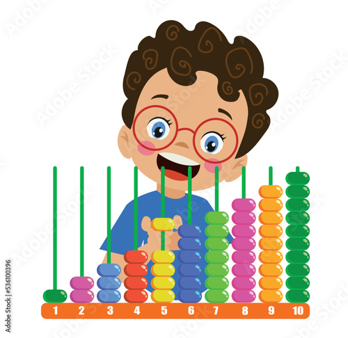 cute playing with bead abacus