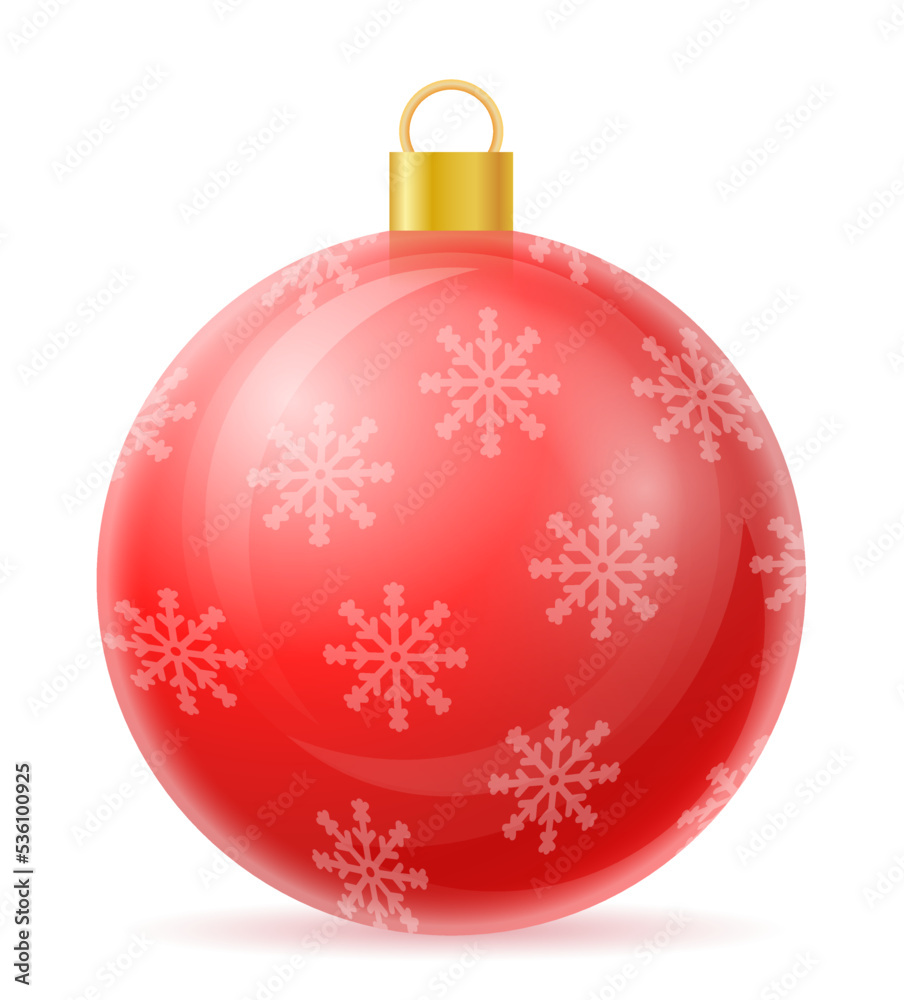 christmas and new year decorative glass ball vector illustration