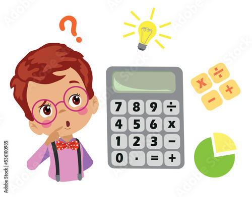 calculator math and cute boy