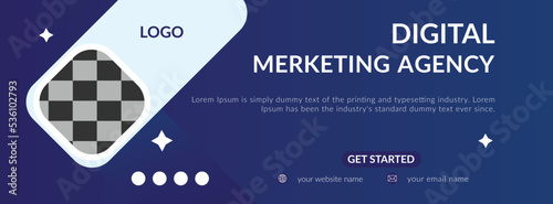 Digital marketing agency  business facebook cover banner template. marketing banner for social media cover post.