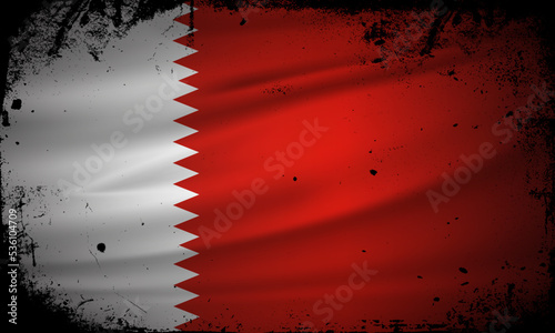 Abstract Bahrain flag background vector with grunge stroke style. Bahrain Independence Day Vector Illustration.