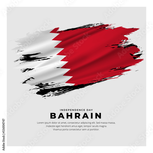 Amazing Bahrain flag background vector with grunge brush style. Bahrain Independence Day Vector
